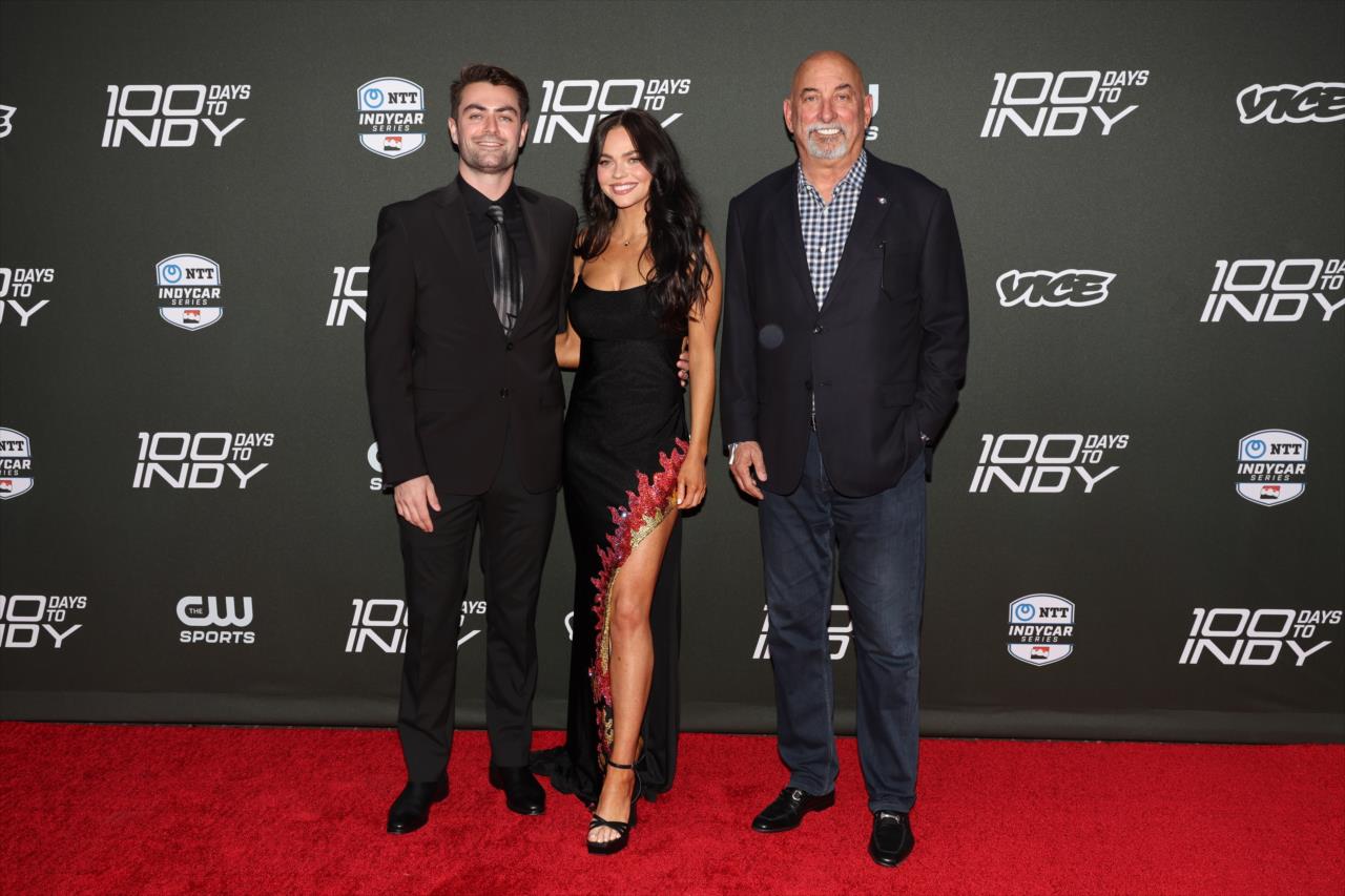 Jack Harvey and girlfriend, Gracie, with team owner Bobby Rahal -- Photo by: Chris Owens